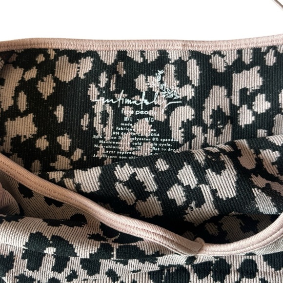 Free People Intimately Animal Print Spaghetti Straps Camisole Size M/L - Picture 2 of 4